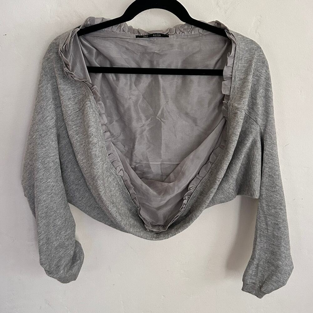 Tara Jarmon Paris, Knit Blend Ruffle Shrug, Size Small
